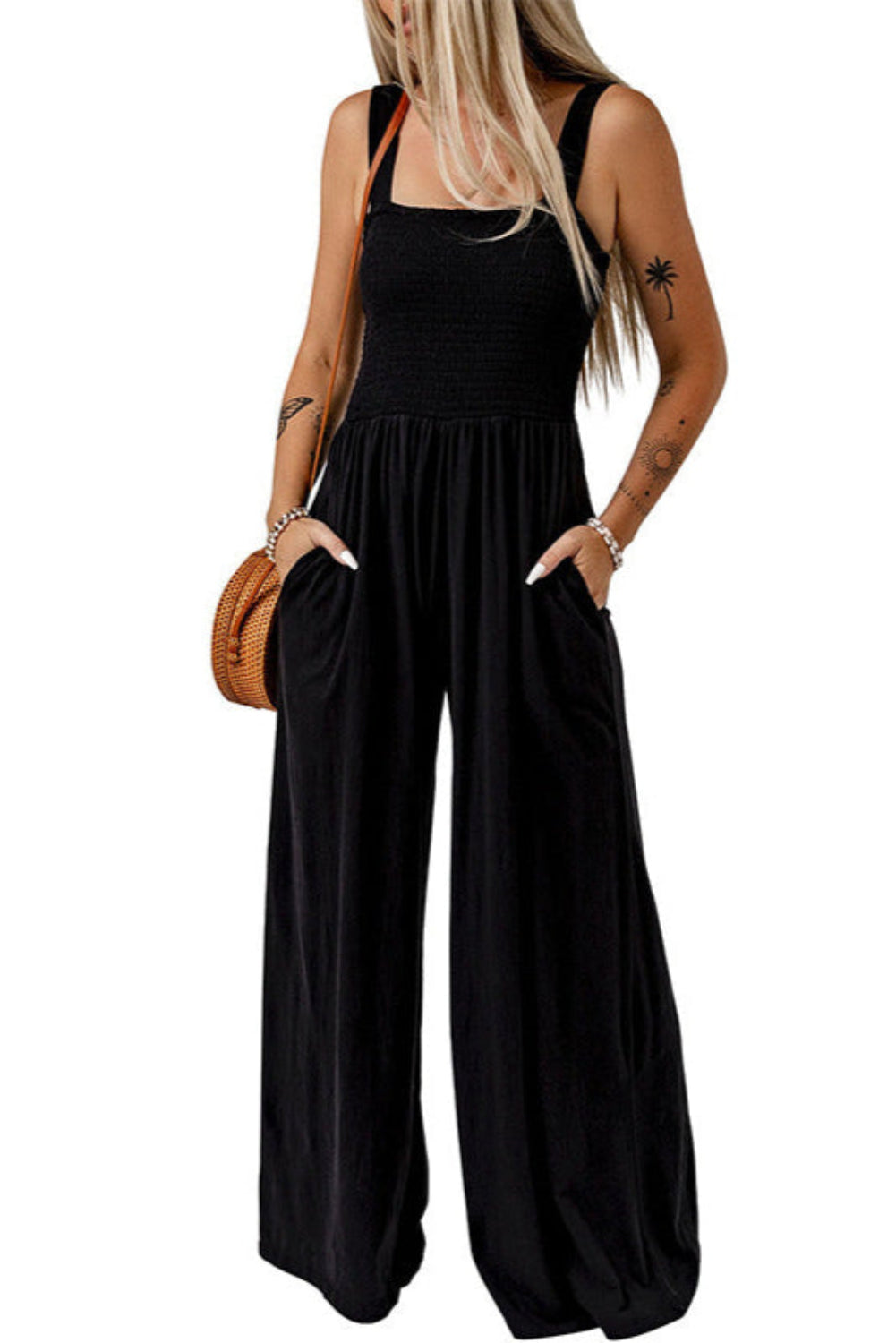 CATHLEEN™ – Lightweight Wide-Leg Square Neck Jumpsuit