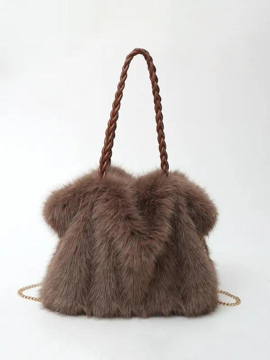 Charlotte - Versatile Plush Velvet Shoulder Tote Bag