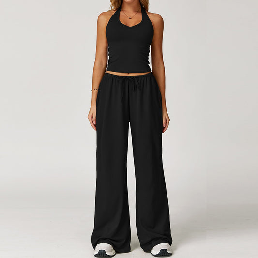DINGDING™ - Casual Crop Tank Top and Wide Leg Pants Set