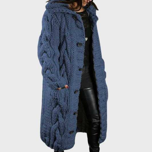 Elowen™ Cable-Knit Hooded Coat