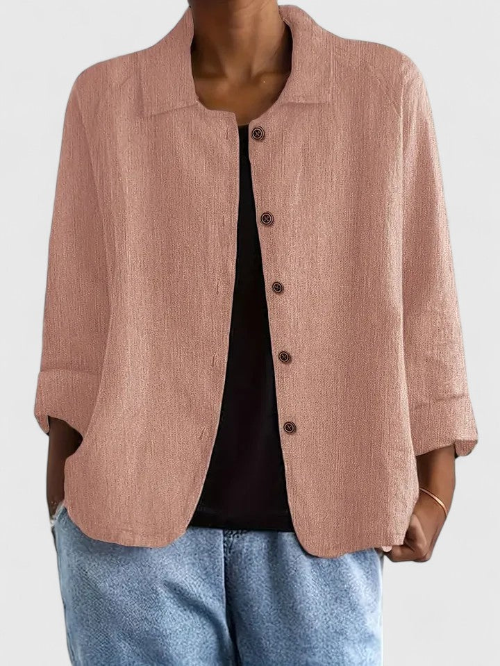 Jenny | Women's Cotton Button Up Shirt with Raglan Sleeves