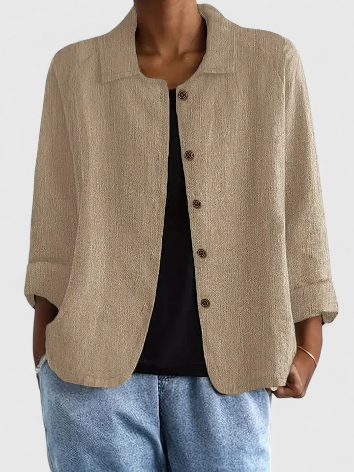 Jenny | Women's Cotton Button Up Shirt with Raglan Sleeves