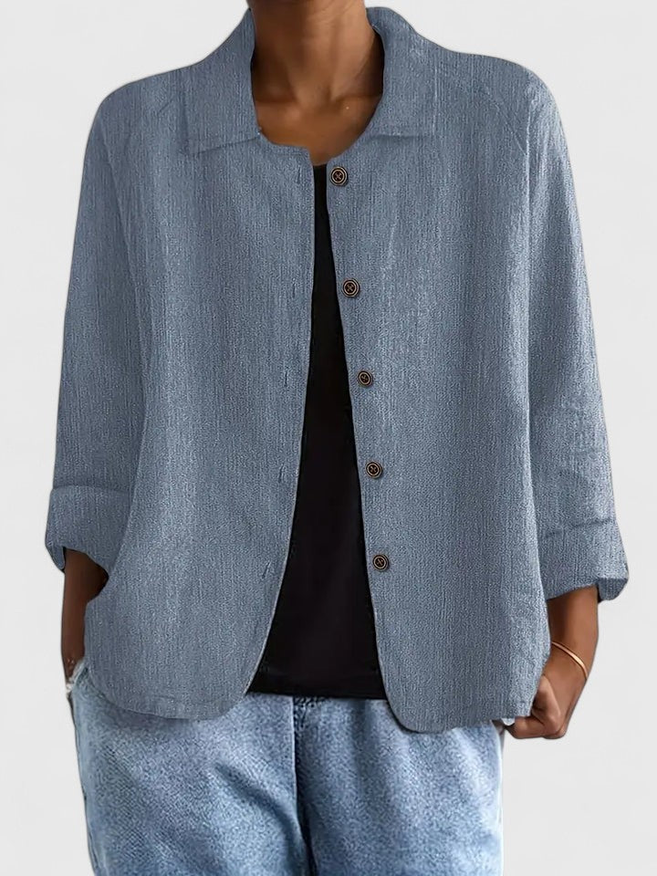 Jenny | Women's Cotton Button Up Shirt with Raglan Sleeves