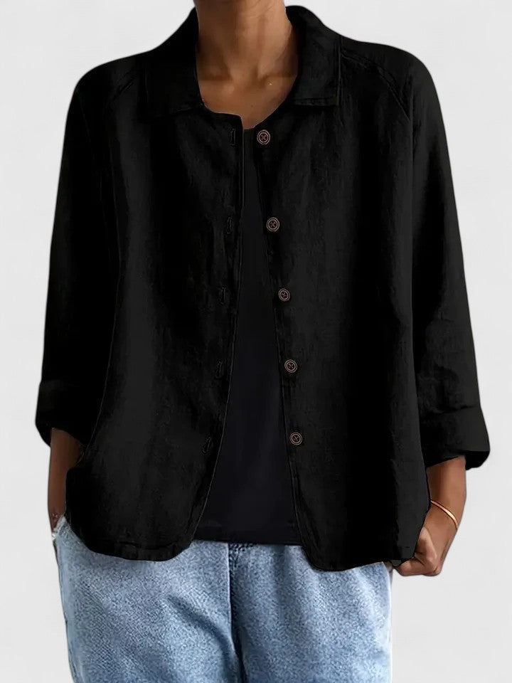 Jenny | Women's Cotton Button Up Shirt with Raglan Sleeves