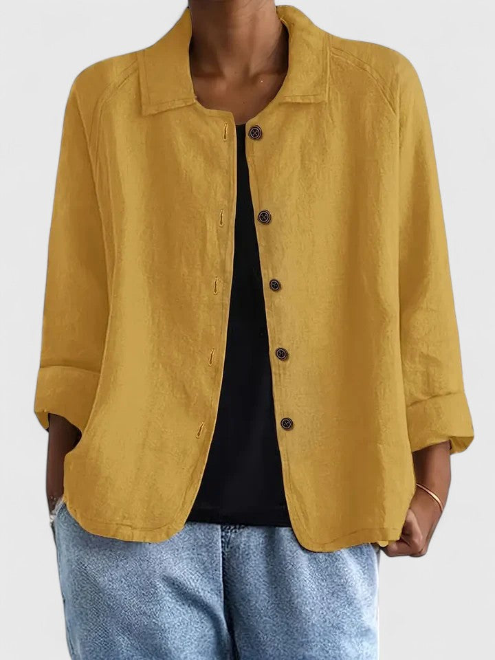 Jenny | Women's Cotton Button Up Shirt with Raglan Sleeves