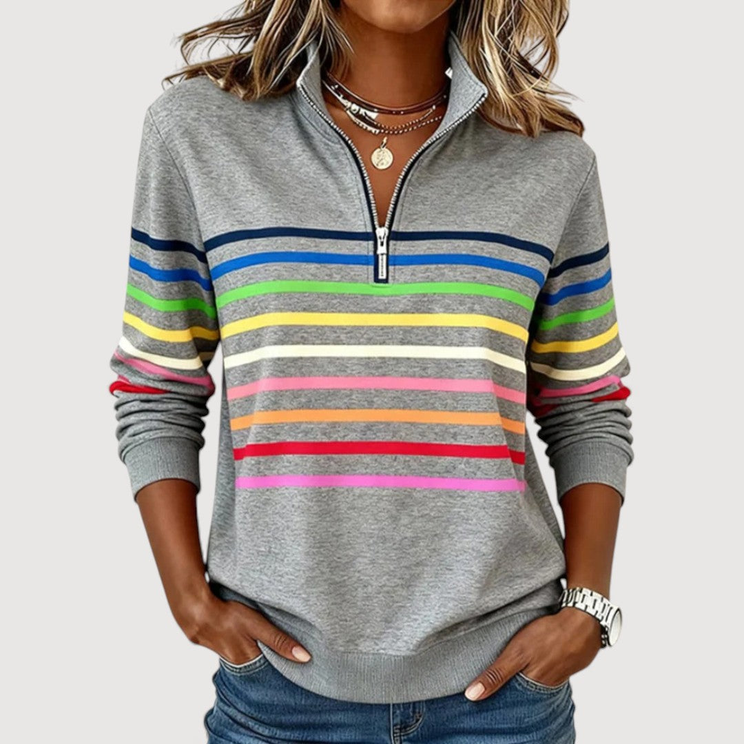 Laica™ Relaxed Zip-Neck Knit Top
