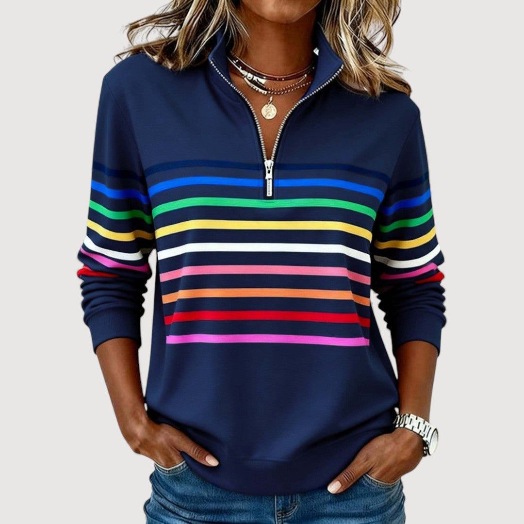 Laica™ Relaxed Zip-Neck Knit Top
