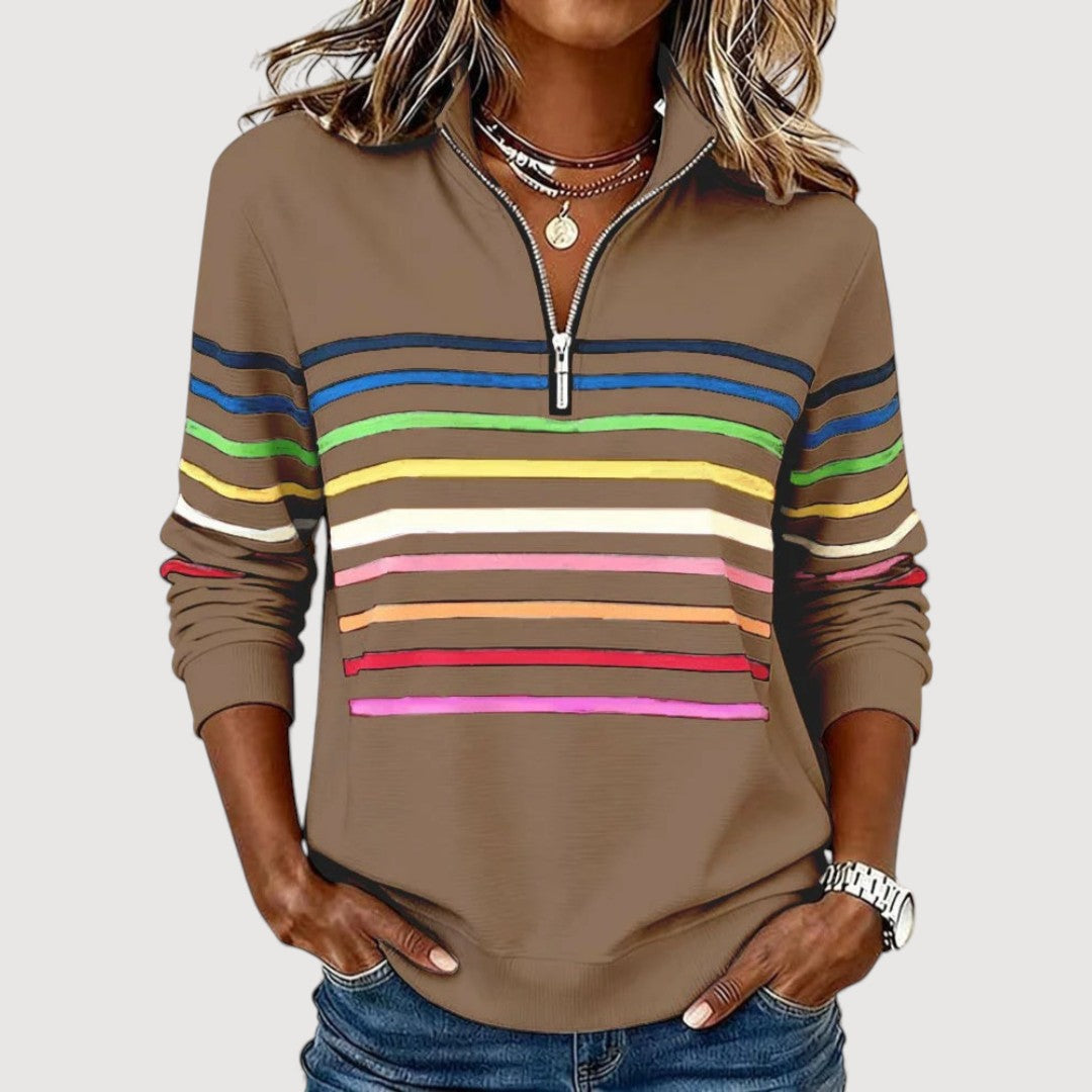 Laica™ Relaxed Zip-Neck Knit Top