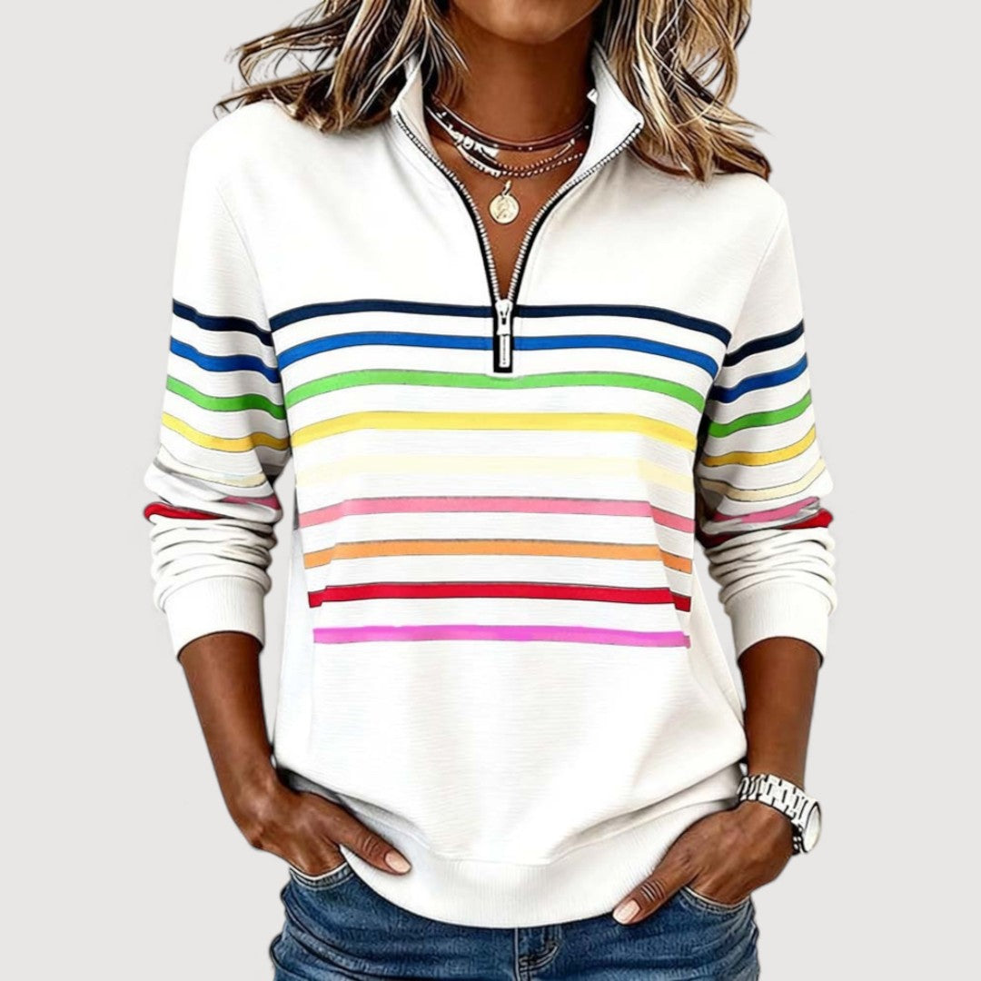 Laica™ Relaxed Zip-Neck Knit Top