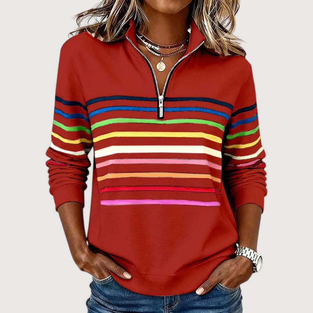 Laica™ Relaxed Zip-Neck Knit Top