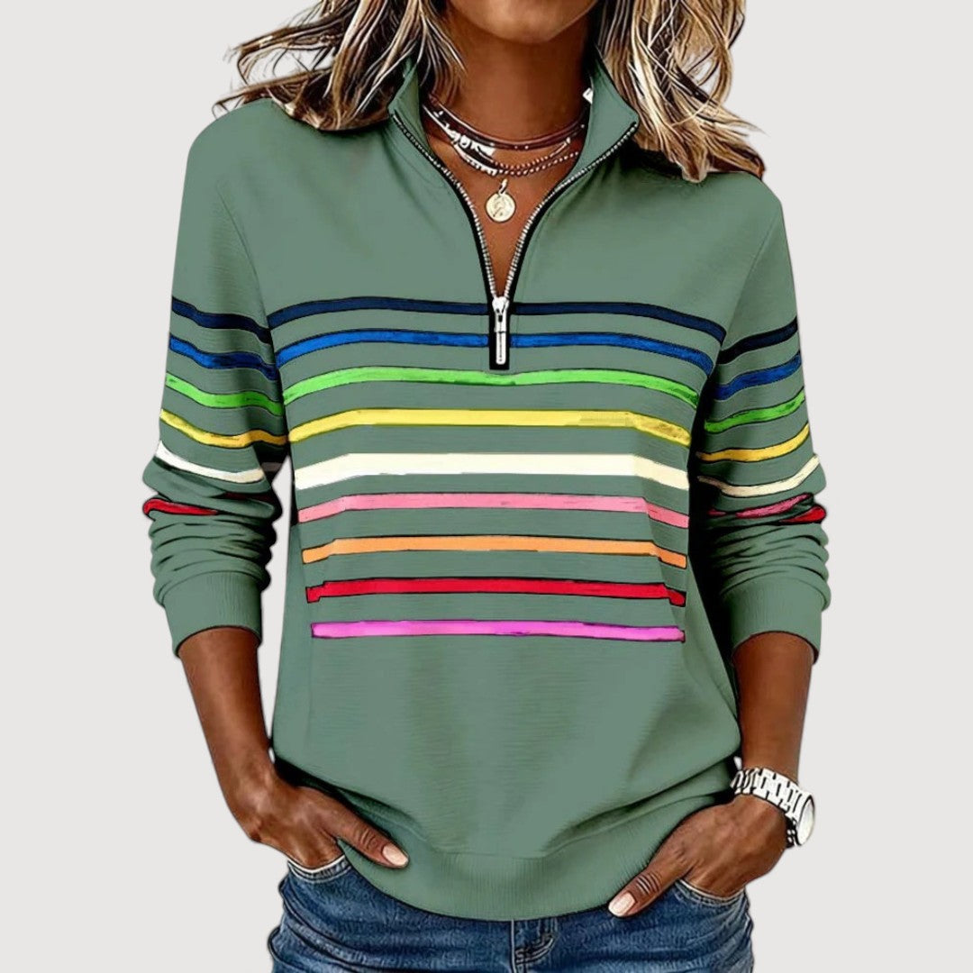 Laica™ Relaxed Zip-Neck Knit Top