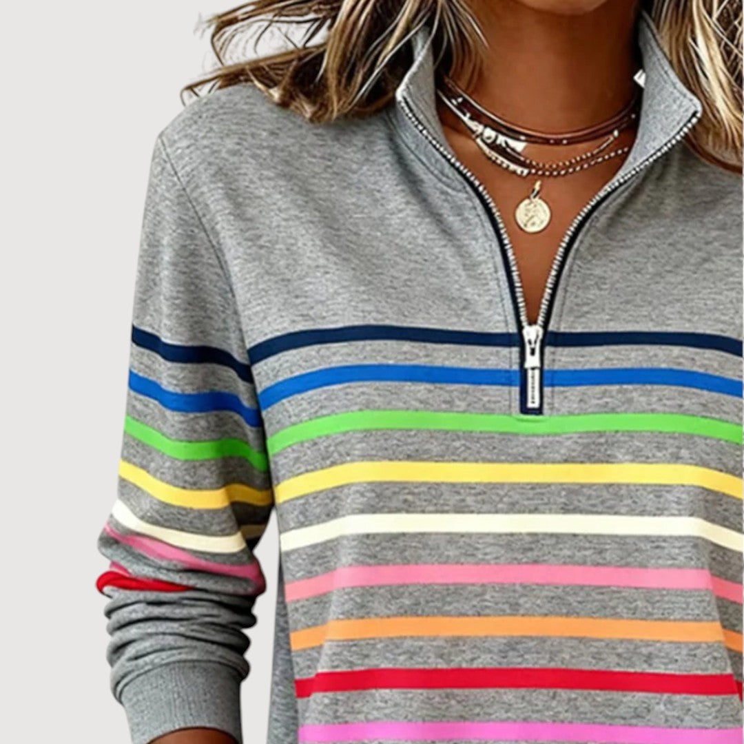 Laica™ Relaxed Zip-Neck Knit Top