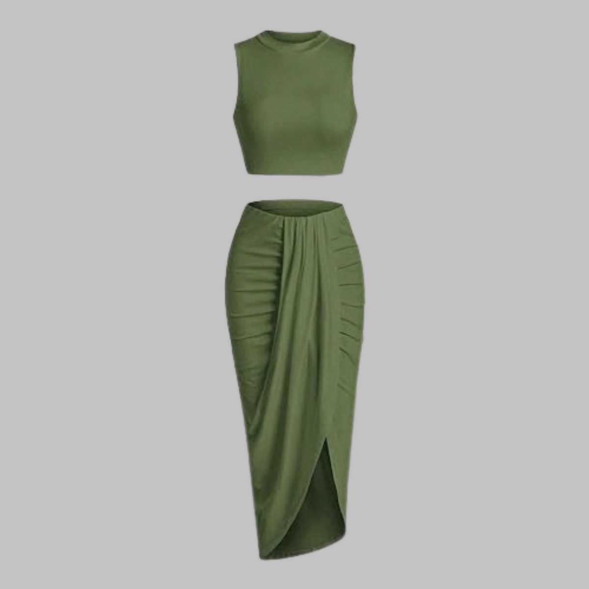 MANUELA™ - Elegant Pleated Slit Long Skirt Set
