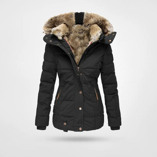 The Evelyn™ Faux-Fur Lined Shaped Puffer Coat – Warmth Without Bulk