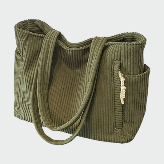 Tilda – Ribbed Tote Bag with Cord Detail