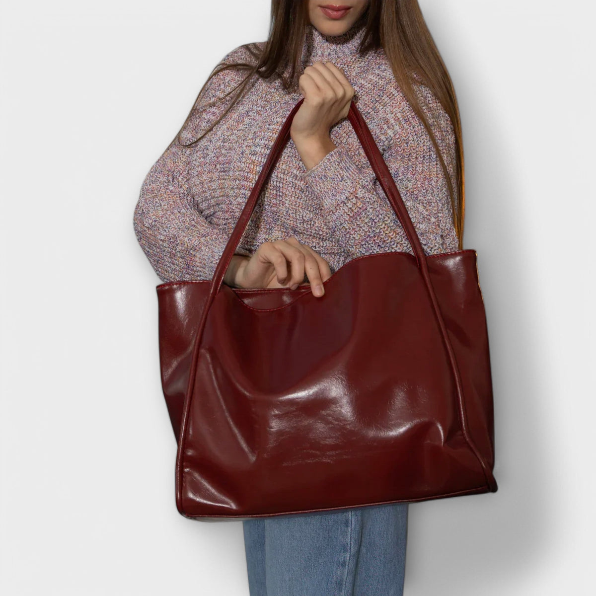 Valerie Blair | Women's Faux Leather Slouchy Shoulder Tote Bag