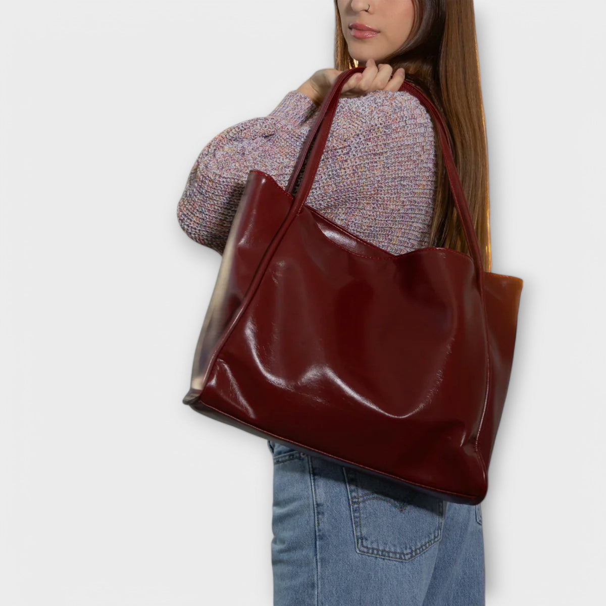 Valerie Blair | Women's Faux Leather Slouchy Shoulder Tote Bag